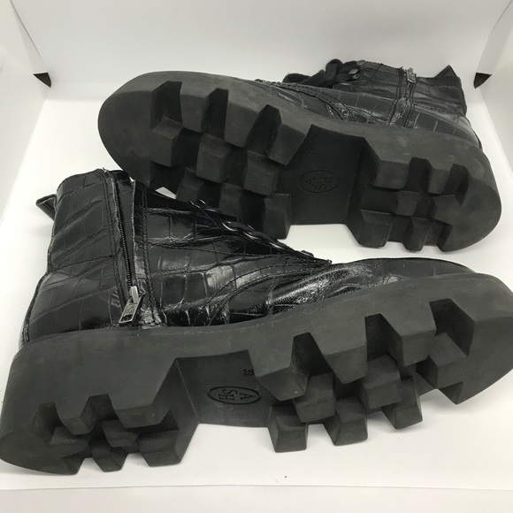 ASH Patent Leather Chunky Combat Boots - Picture 10 of 11